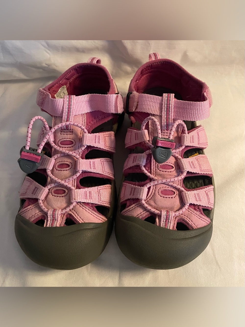 KEEN Newport H2 sandals for kids in a pink and gray colorway Adventure Sandals